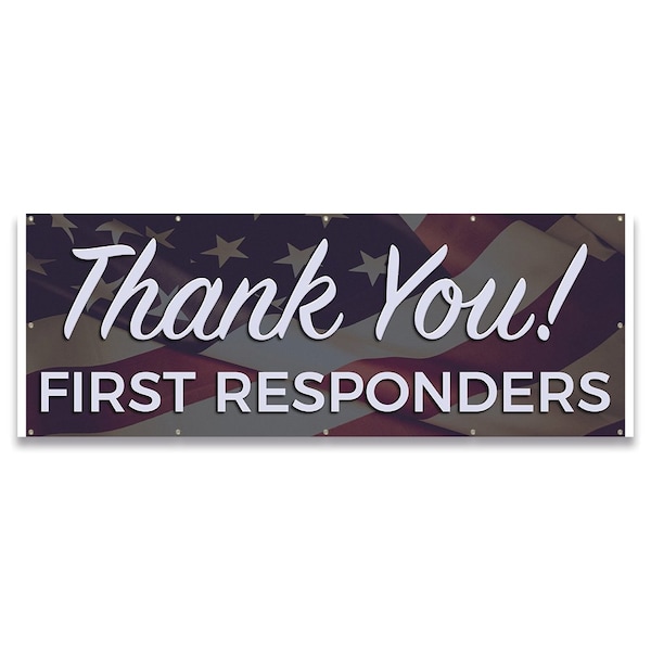Thank You First Responders Banner Concession Stand Food Truck Single Sided